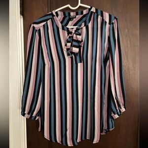 Torrid striped blouse, Torrid size 00 = women’s size 10